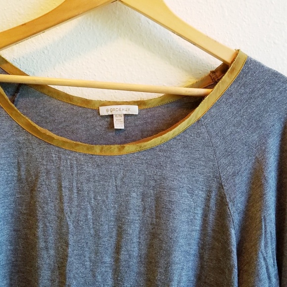 Anthropologie Tops - Anthropologie Bordeaux Contrast Tunic Top, Size XL